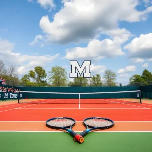 Fans supporting Memphis University men's tennis team at a match
