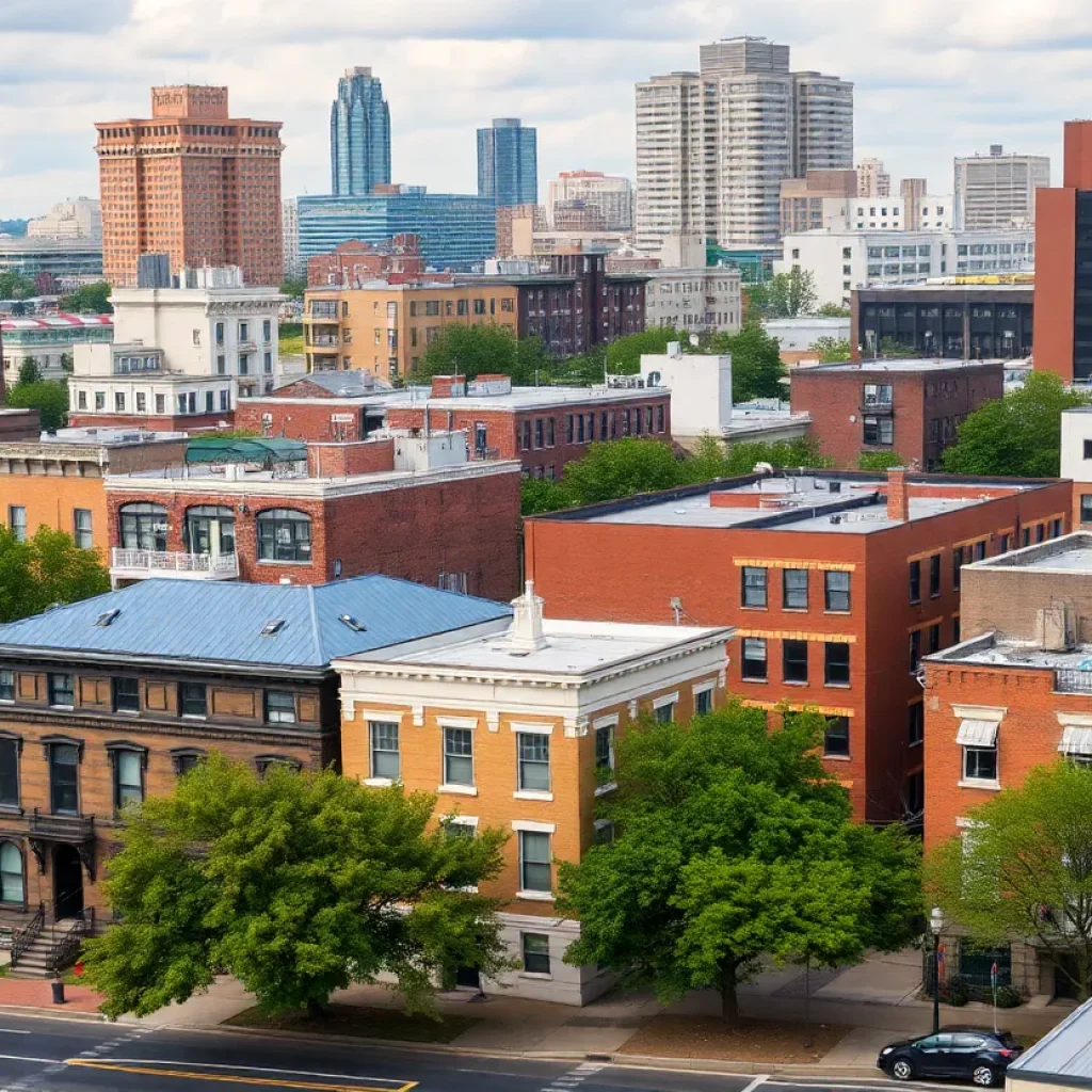 Urban scene in Memphis depicting changes in population density