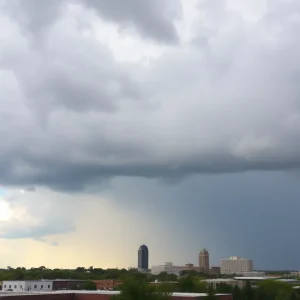 Partly cloudy sky over Memphis indicating potential rain