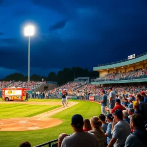 Memphis baseball game at FedExPark with fans and players