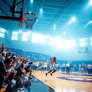 Memphis Tigers basketball players on the court