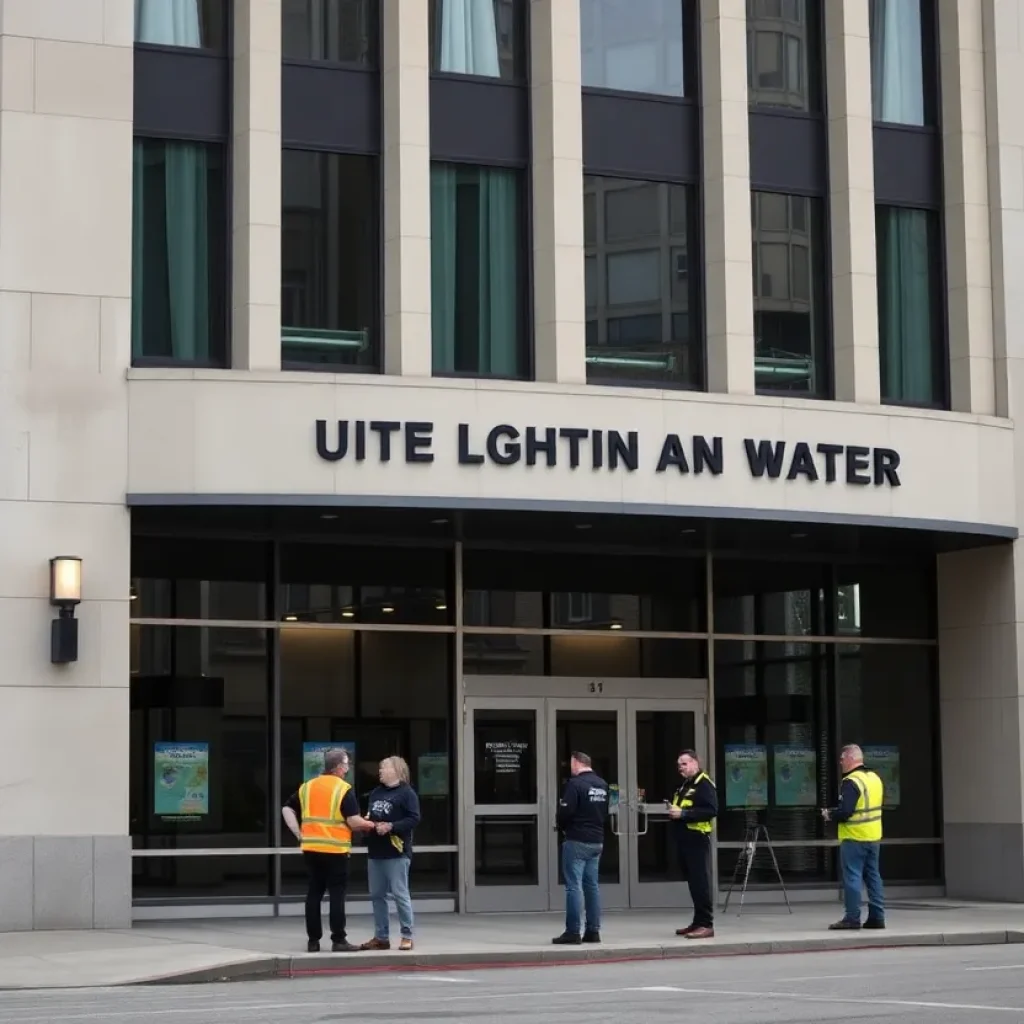 Memphis Light, Gas, and Water downtown office during evacuation