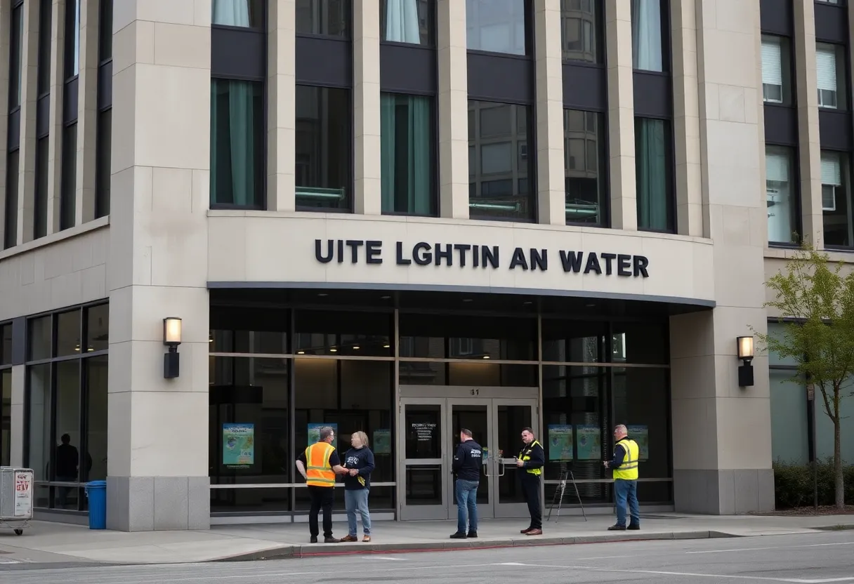 Memphis Light, Gas, and Water downtown office during evacuation