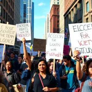Protesters in Nashville advocating for access to education for undocumented students
