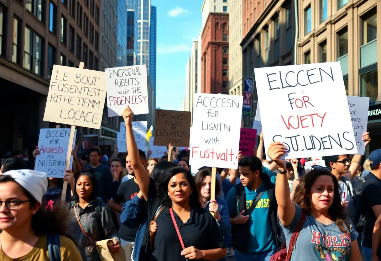 Protesters in Nashville advocating for access to education for undocumented students