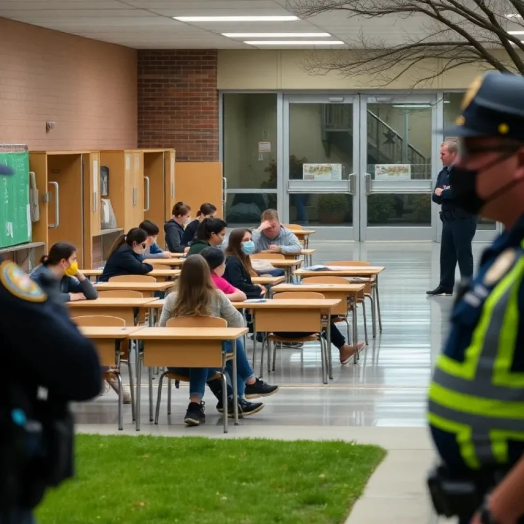 Overton High School during lockdown after a shooting incident