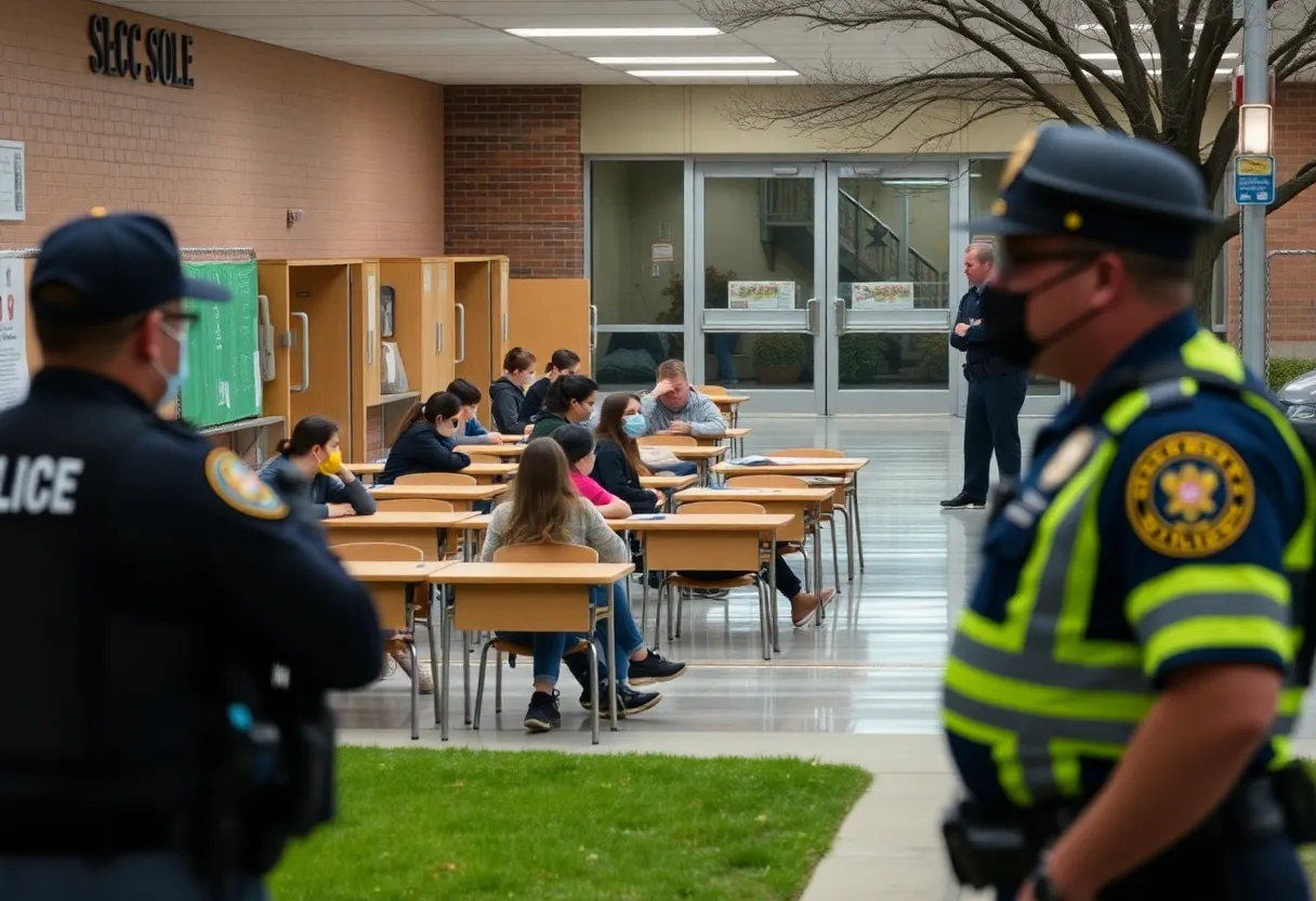 Overton High School during lockdown after a shooting incident