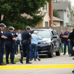Police officers conducting an operation in a Memphis neighborhood