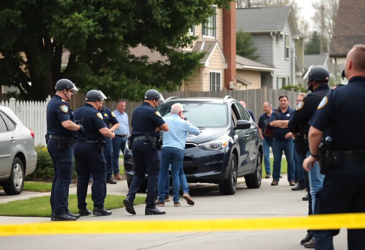 Police officers conducting an operation in a Memphis neighborhood
