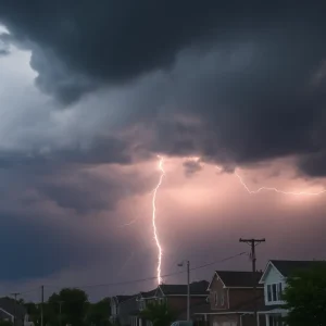 Overcast skies with storm clouds above Memphis during severe weather conditions.
