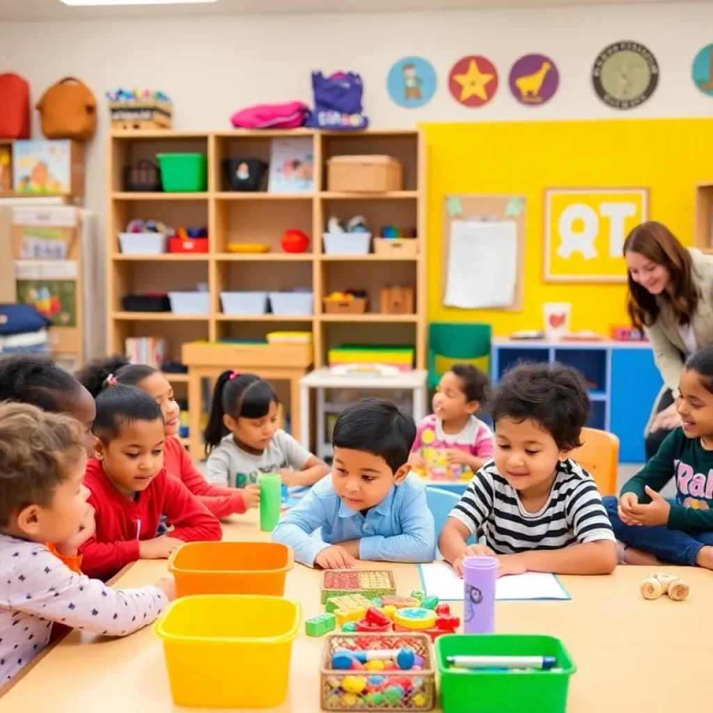 A lively classroom for pre-kindergarten students in Shelby County.