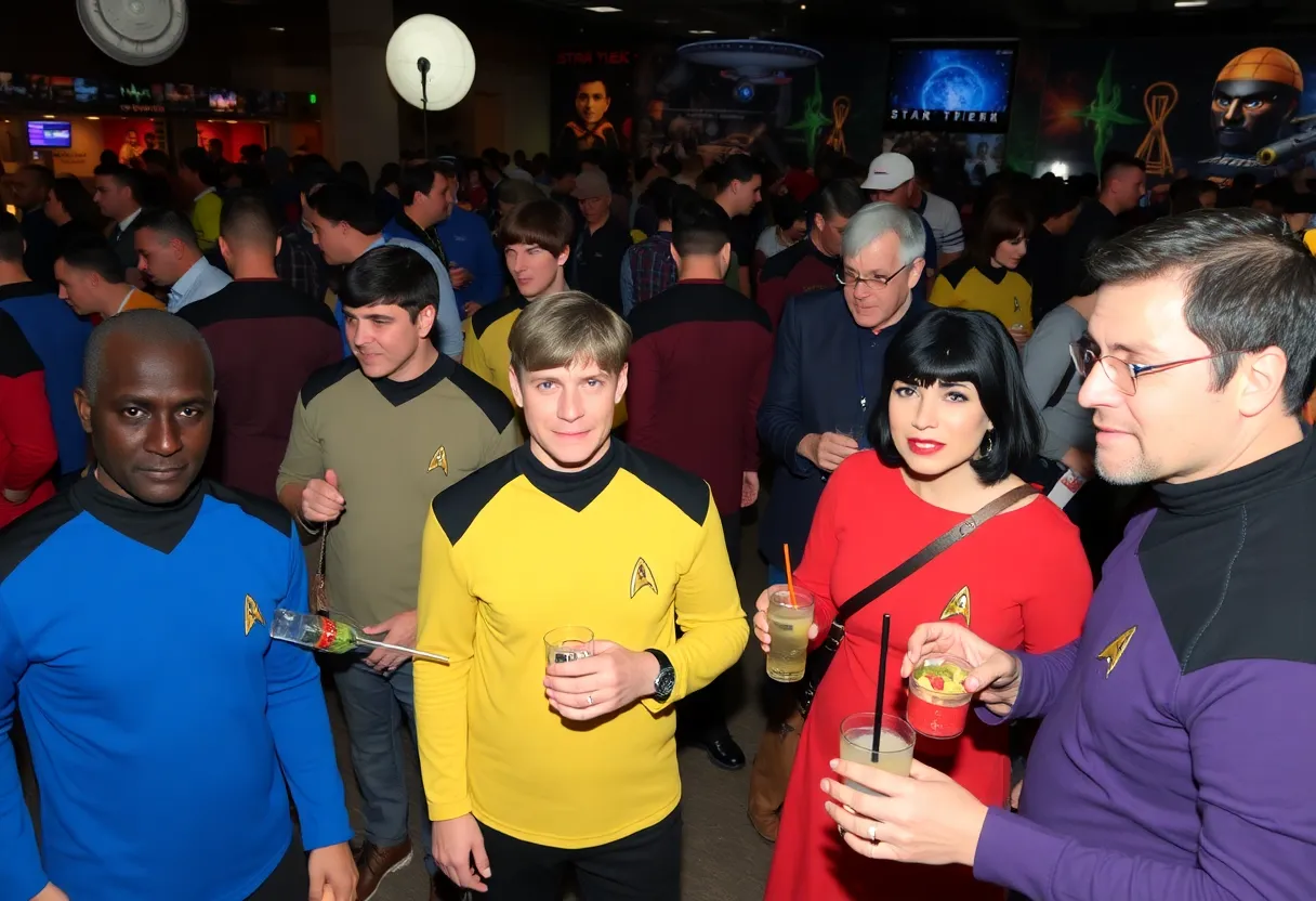 Celebration of Star Trek Day in Memphis with themed decorations and costumes