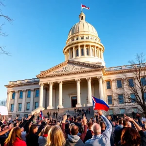 Celebration around the Tennessee State Capitol building