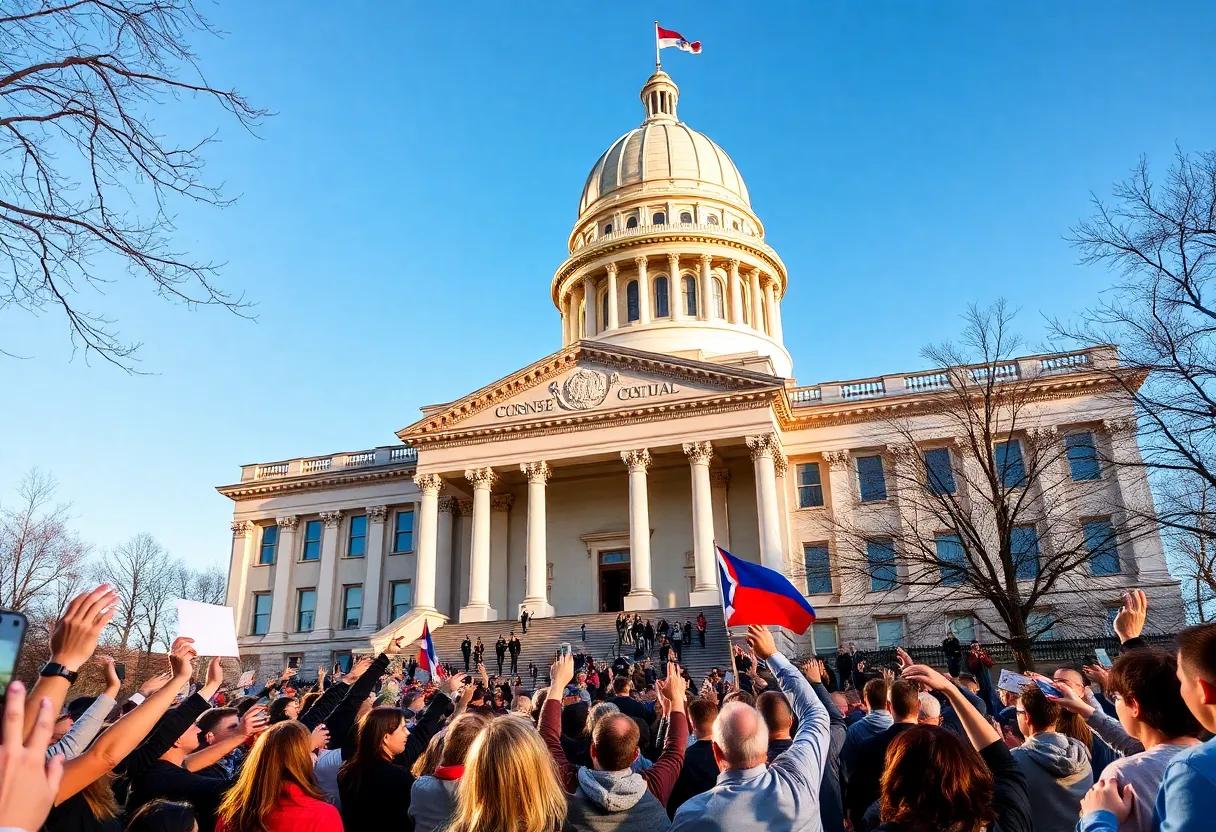 Celebration around the Tennessee State Capitol building