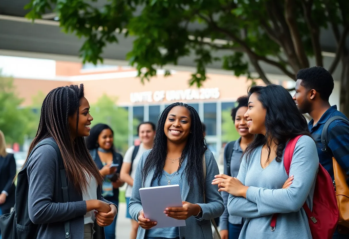 Students engaging in group study on University of Memphis campus