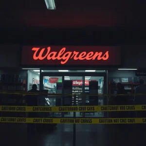 Walgreens store with police caution tape