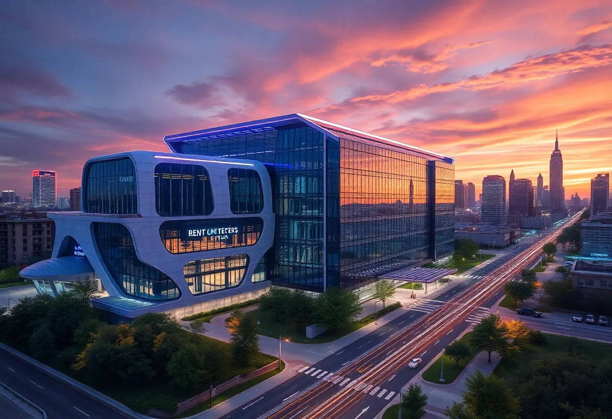 Conceptual image of xAI's supercomputer project in Memphis, featuring modern architecture and energy solutions.