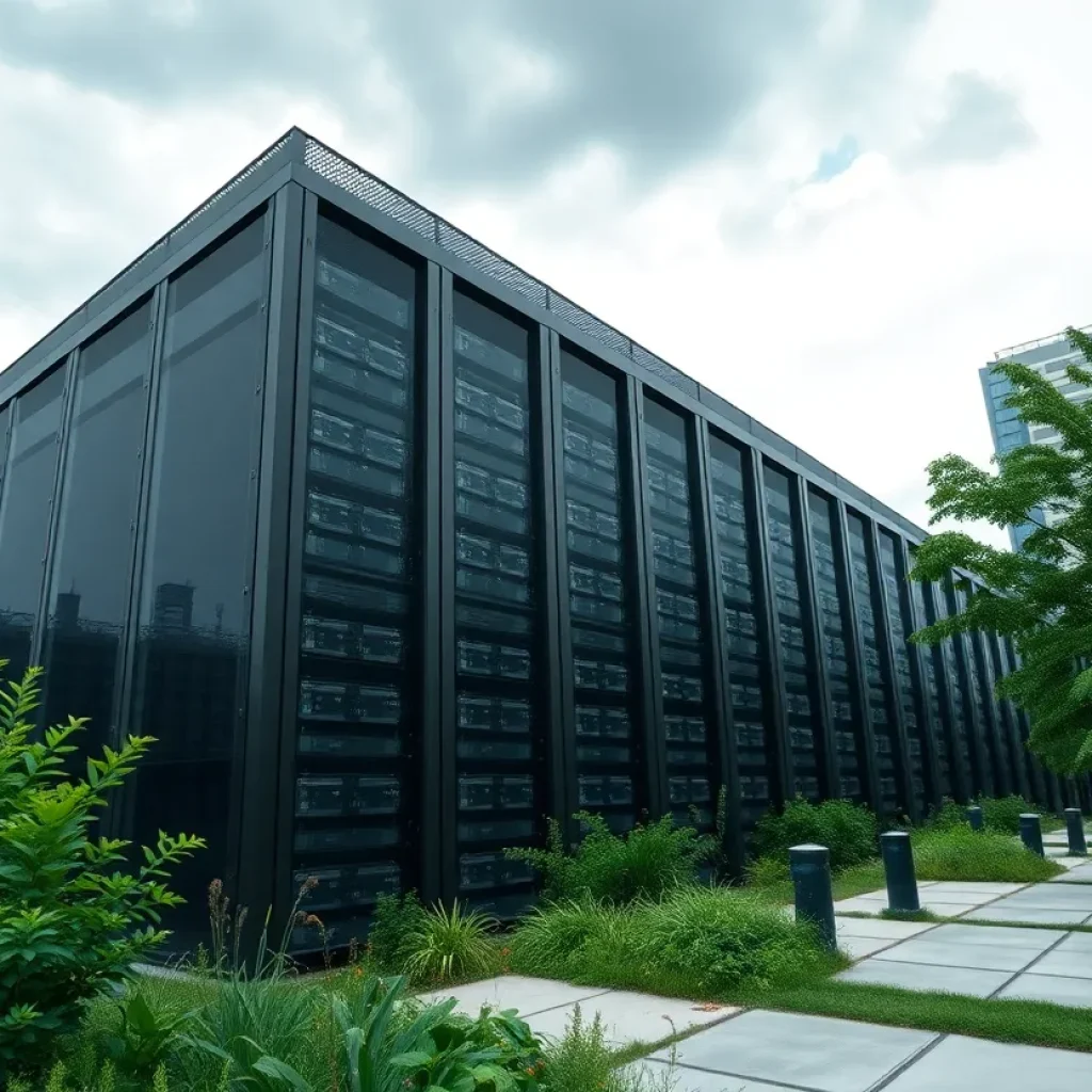 Exterior view of the AI data center in Memphis under construction