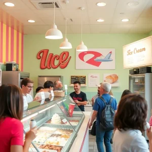 Ice cream beautifully displayed at Cold Stone Creamery
