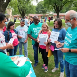 Community event promoting awareness about domestic violence