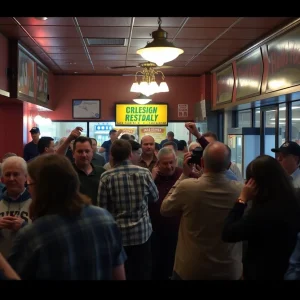 Inside J. Alexander's Restaurant during a chaotic gun scare incident.
