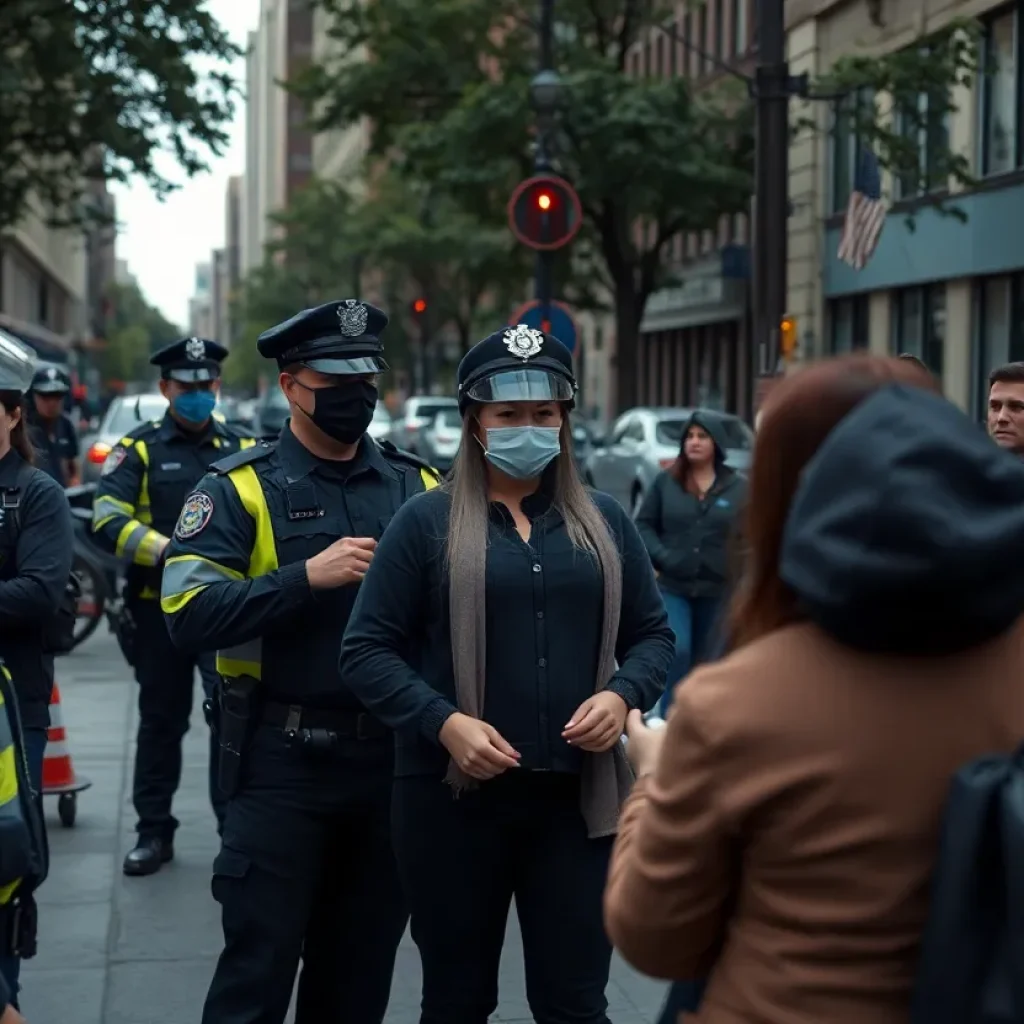 Scene depicting community efforts against domestic violence