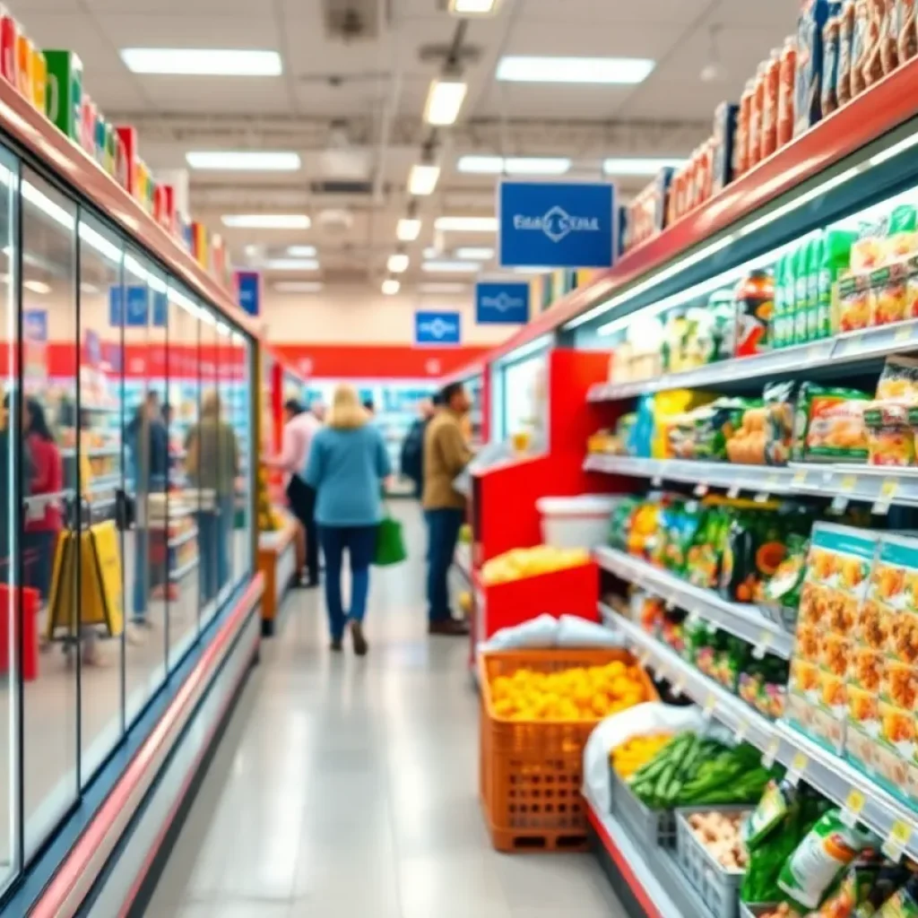 Food safety violations in a grocery store aisle