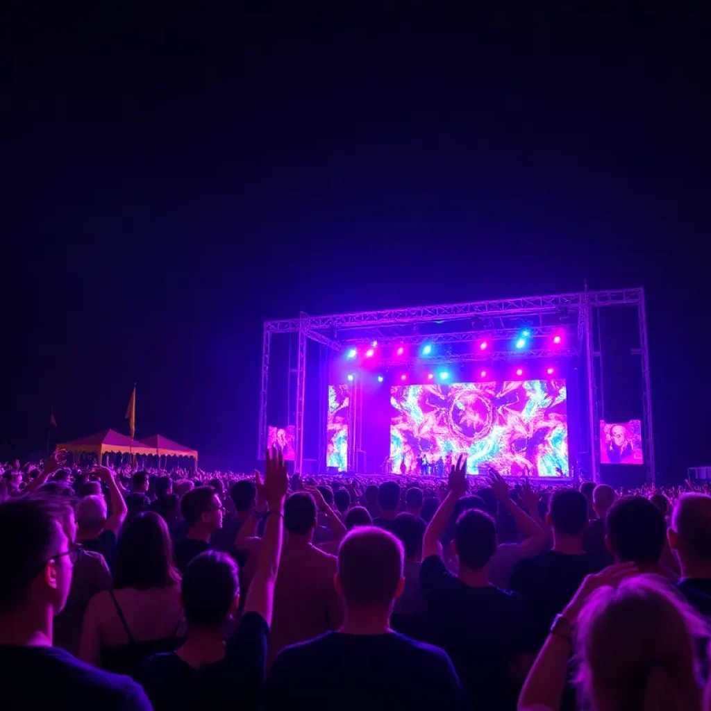 Crowd enjoying The Killers performance at RiverBeat Music Festival in Memphis