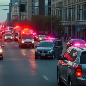 Emergency responders at a vehicle accident scene in Memphis.