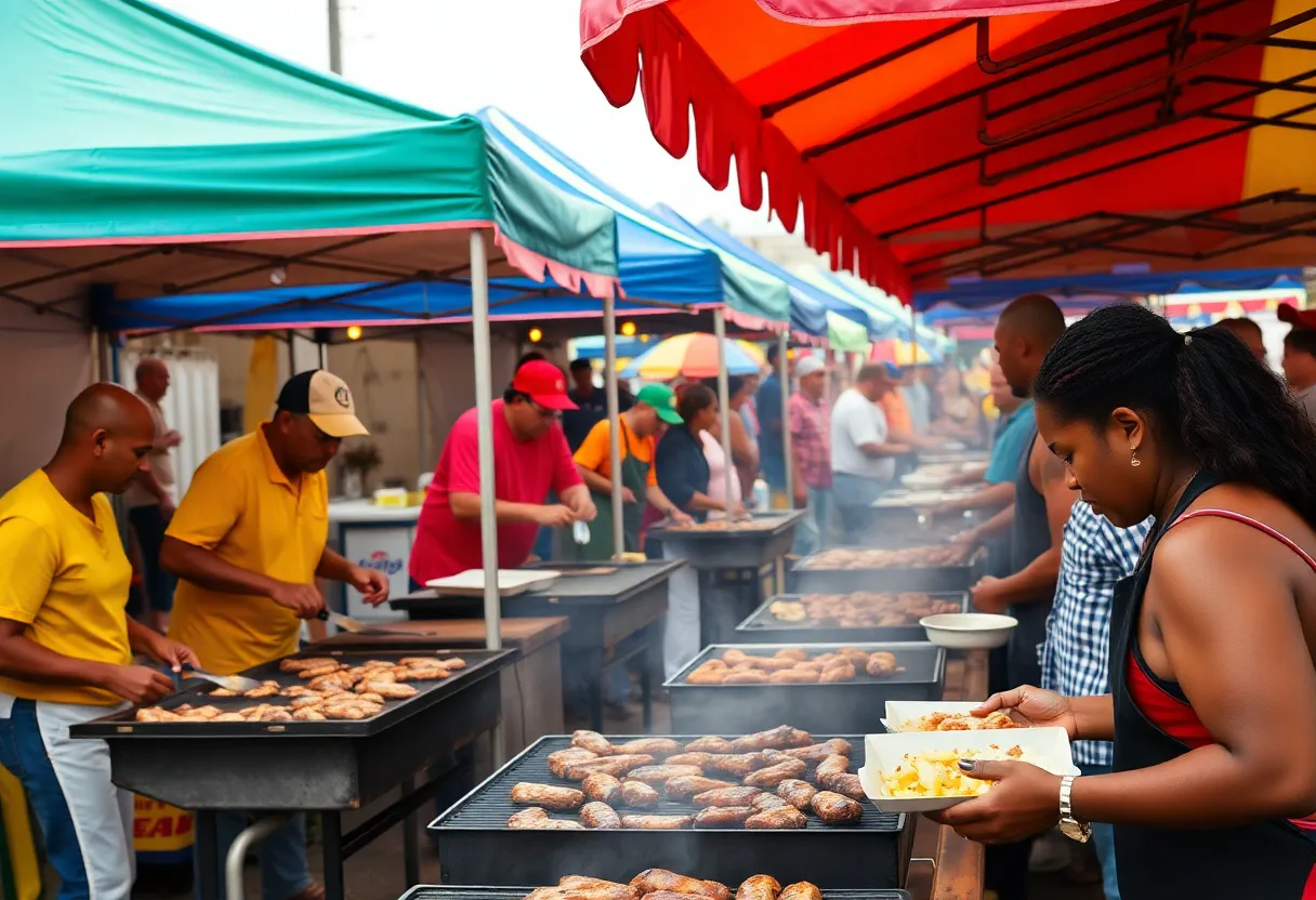 Barbecue festival in Memphis with participants and spectators