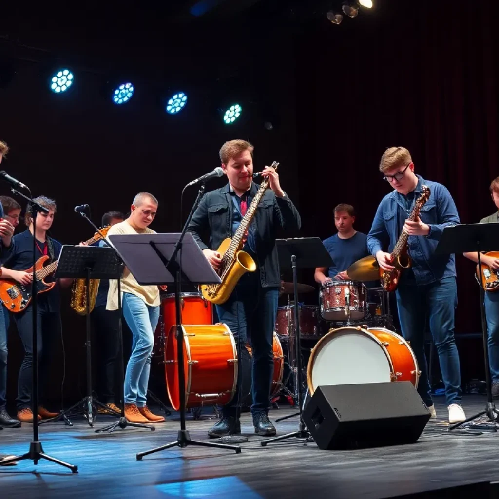 Jazz band performing on stage
