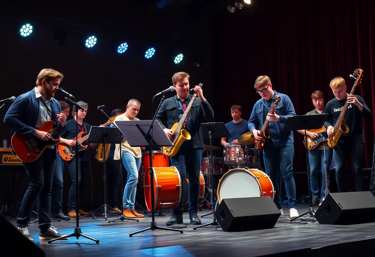 Jazz band performing on stage