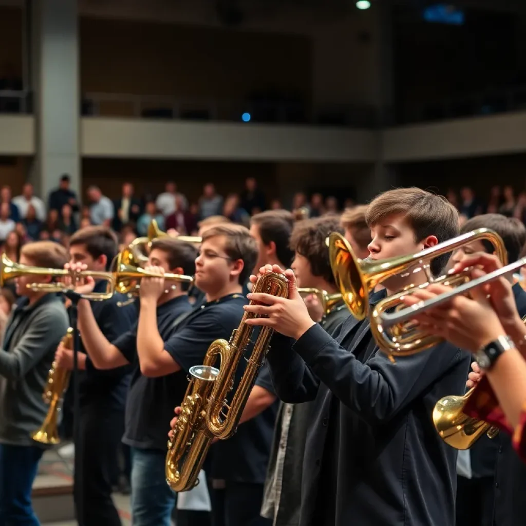 Jazz band performing live at a competition