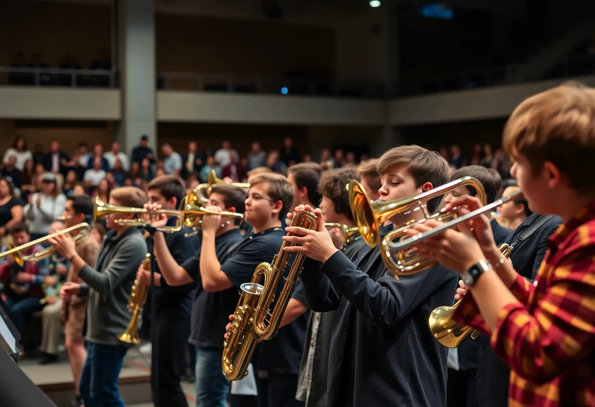 Jazz band performing live at a competition