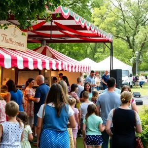 Families enjoying the Memphis Italian Festival with food and music
