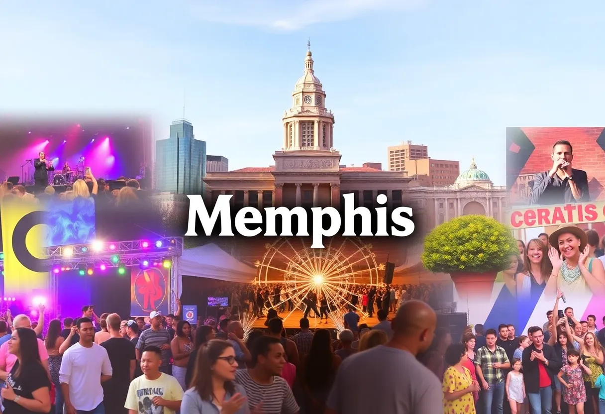 Collage of various events in Memphis during June, including music, art, and community celebrations.