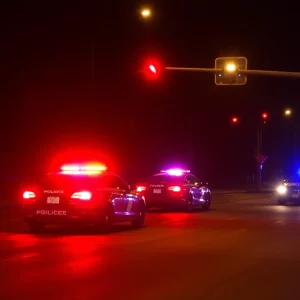Police cars responding to a carjacking incident in Memphis
