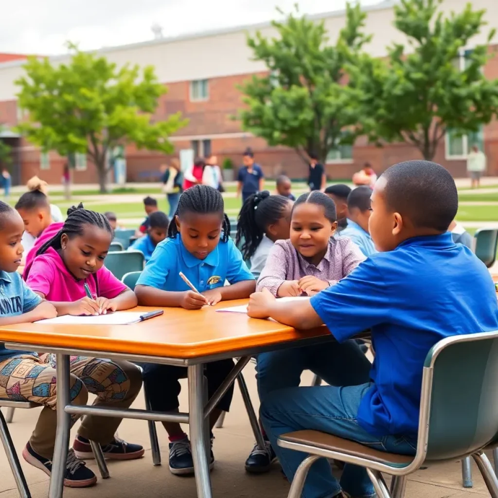 Students in a Memphis classroom participating in learning activities