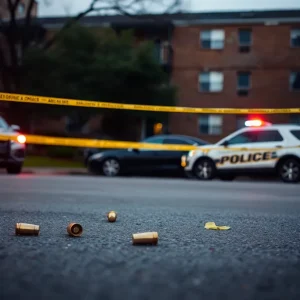Police investigate the scene of a shooting in Memphis.