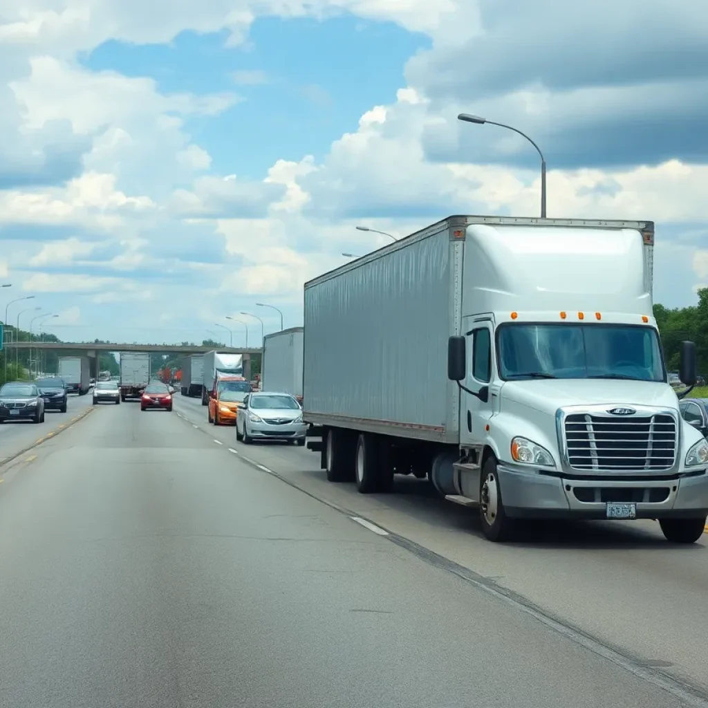Traffic on Highway 385 in Memphis disrupted by a jackknifed truck