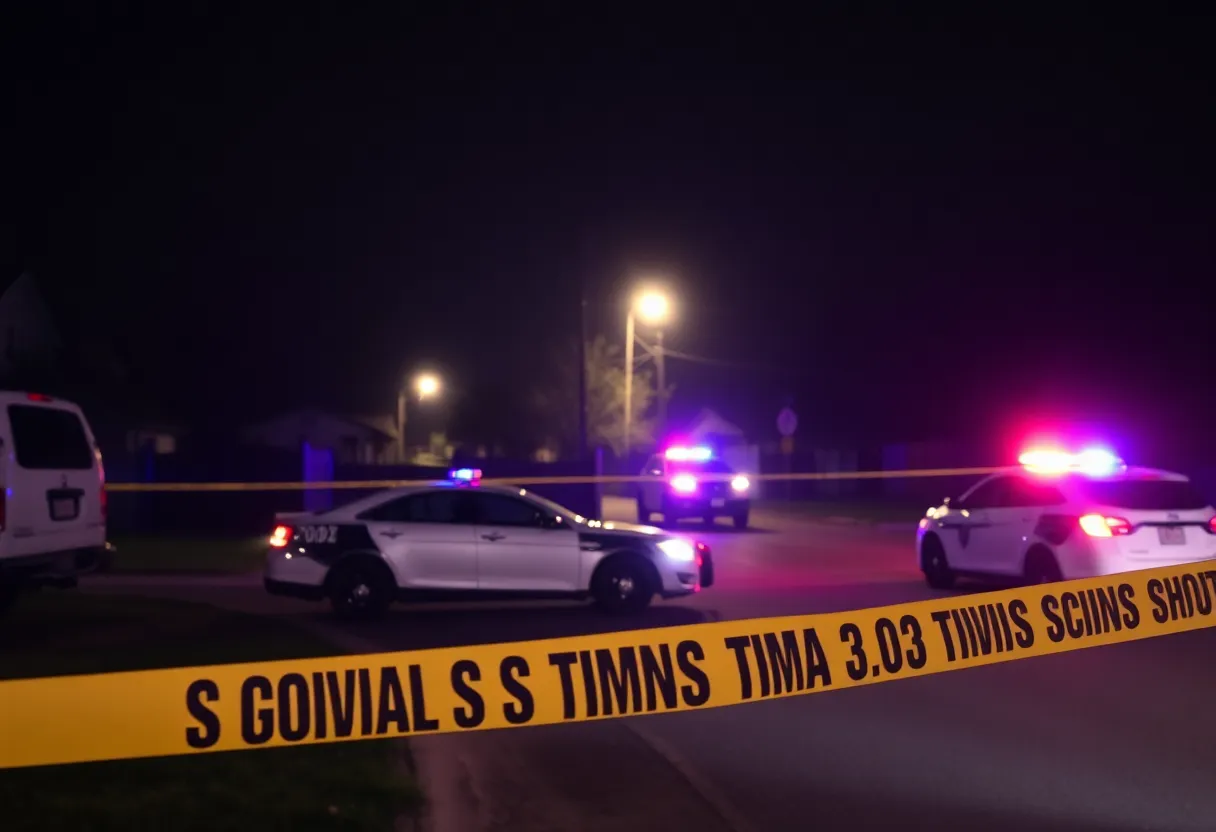 Police vehicles at the scene of a shooting in Walker Homes, Memphis.