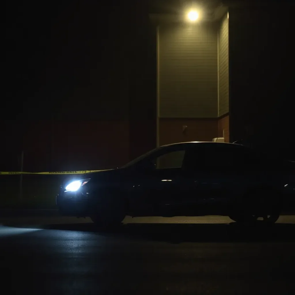 Police presence near an apartment complex following a carjacking