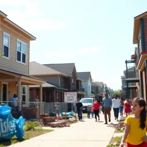 Community scene of new affordable housing developments in Memphis.