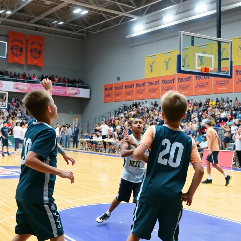 Young athletes competing in the Nike Elite Youth Basketball League in Memphis.