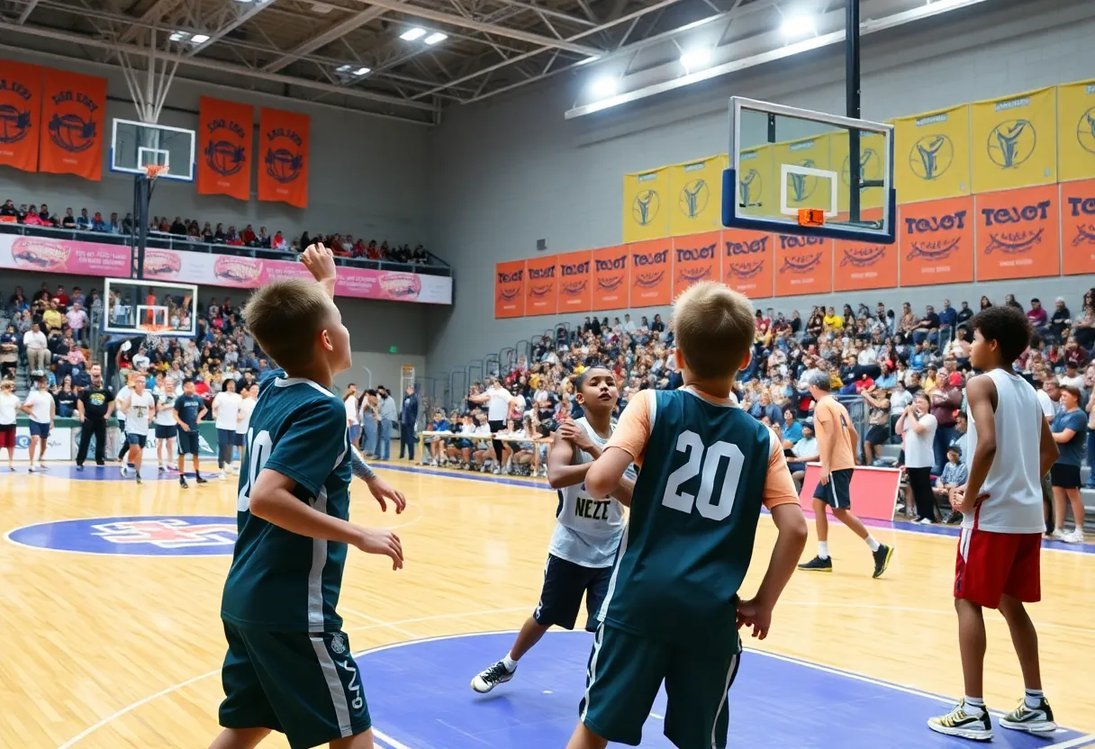 Young athletes competing in the Nike Elite Youth Basketball League in Memphis.