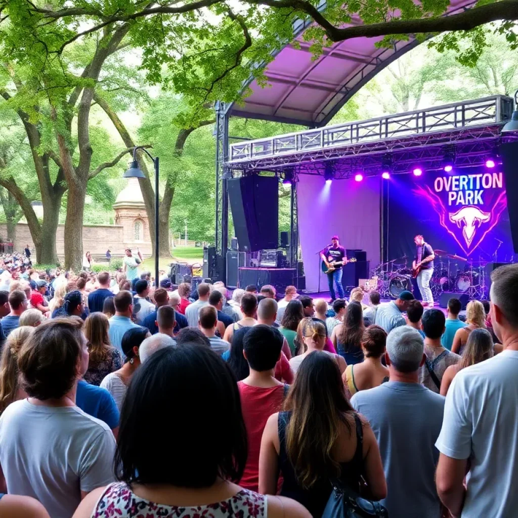 Outdoor concert crowd at Overton Park Shell