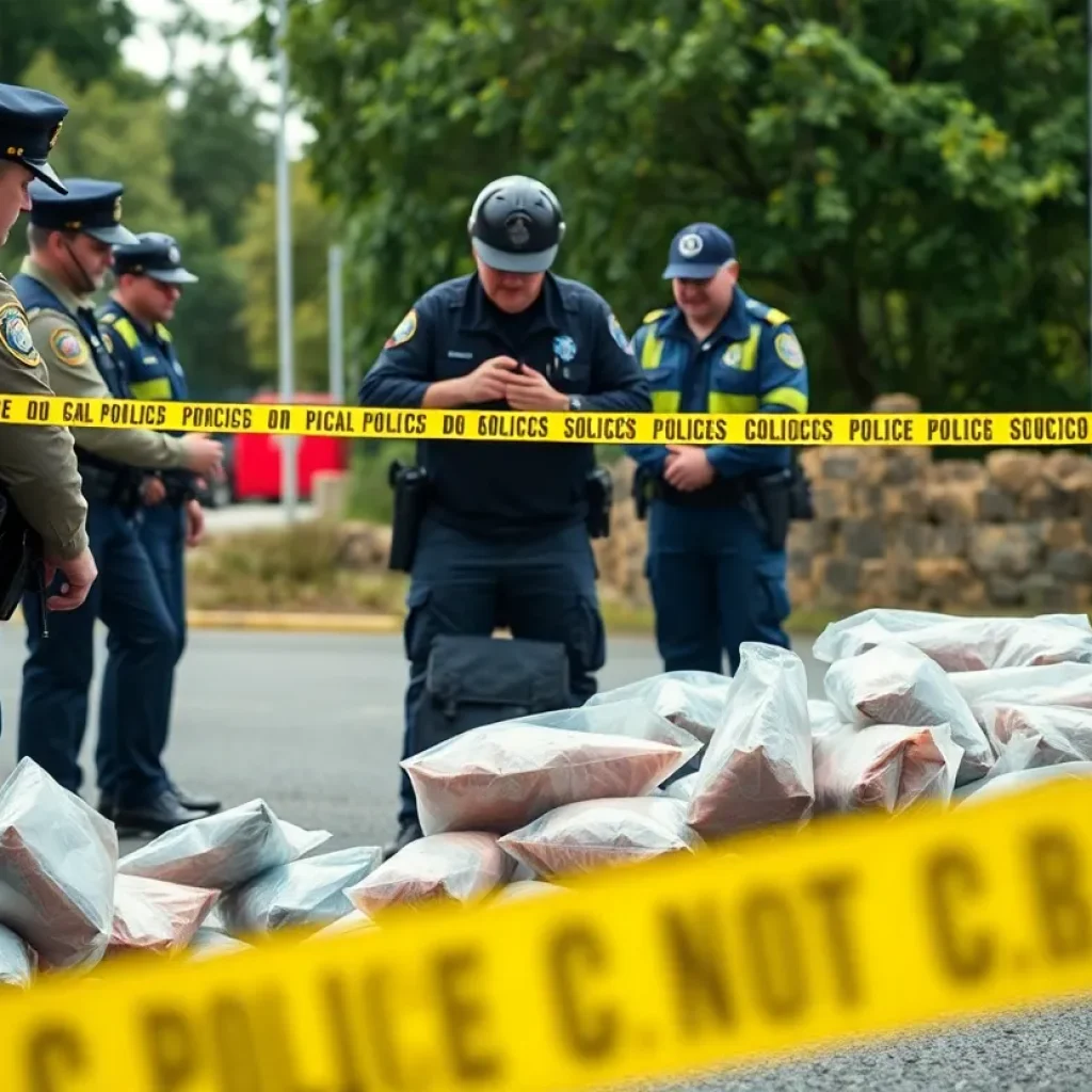 Law enforcement officers conducting a police operation in Marietta, Georgia.
