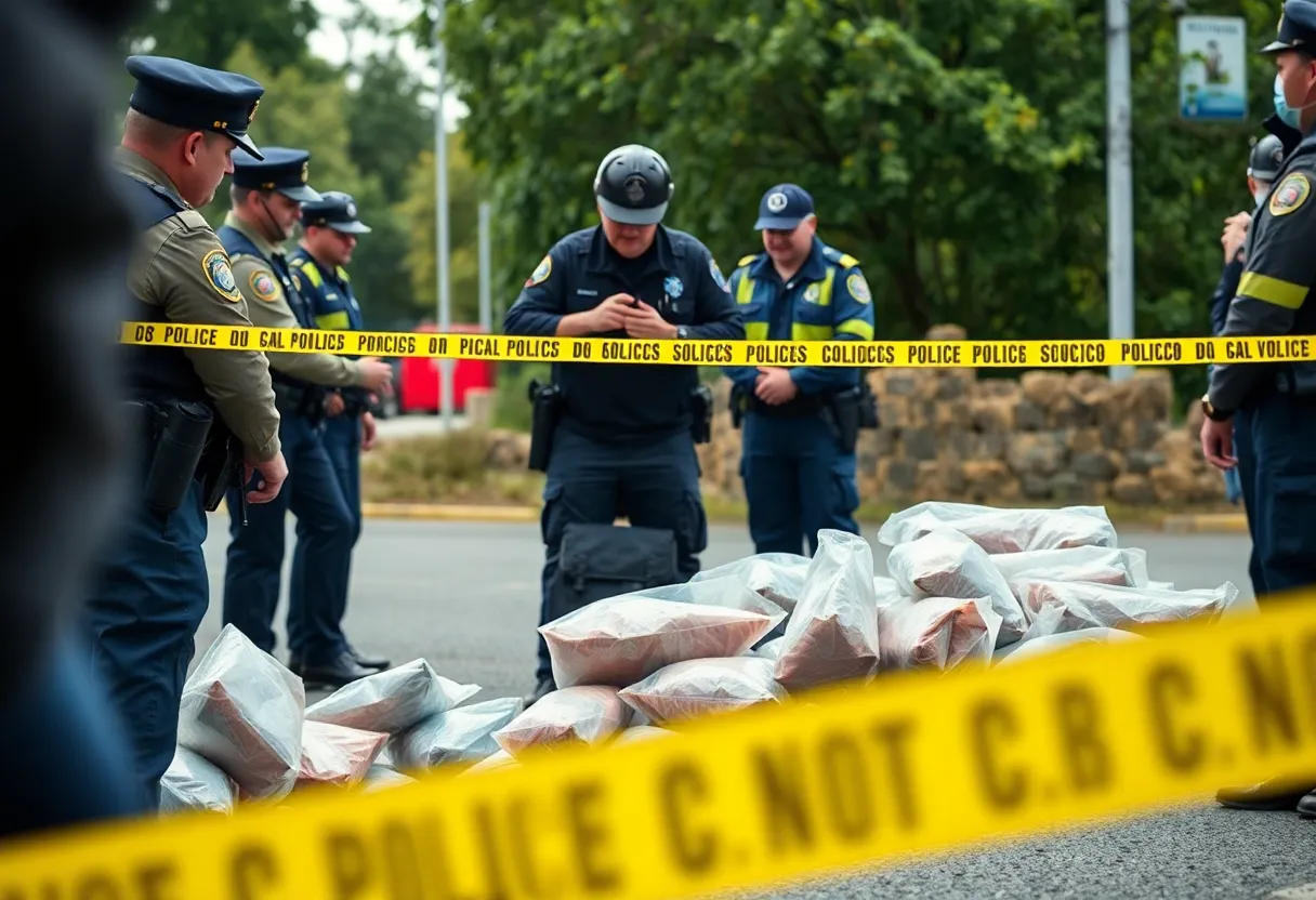 Law enforcement officers conducting a police operation in Marietta, Georgia.