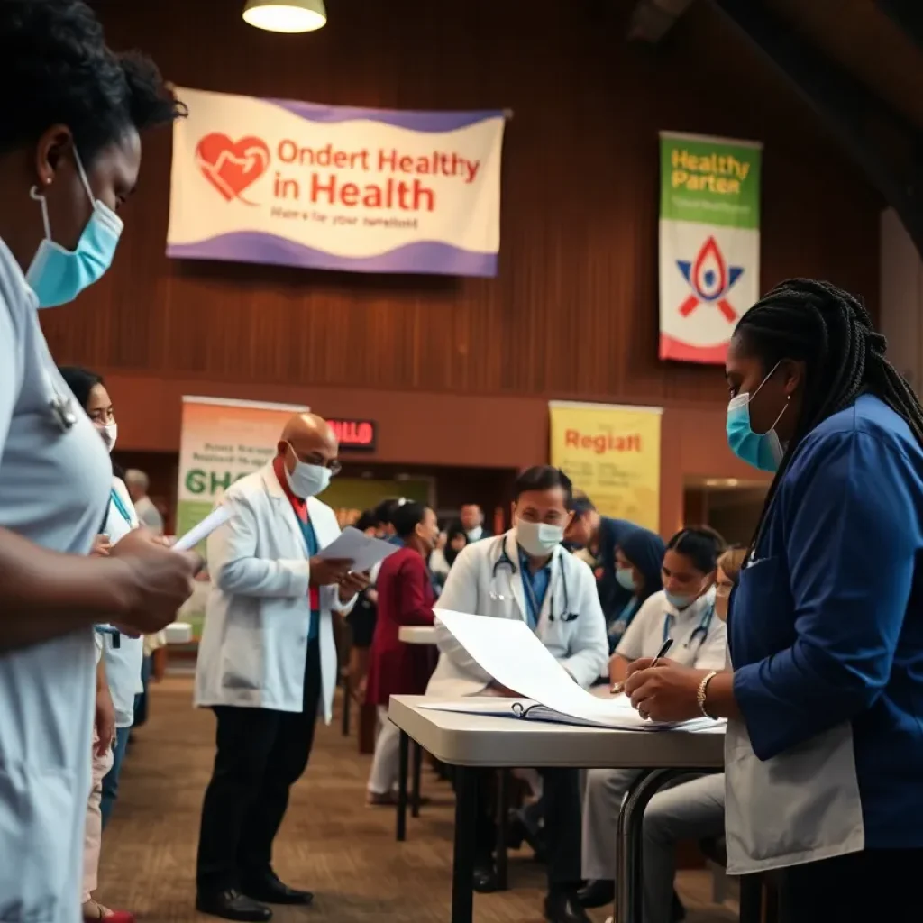 Healthcare professionals conducting prostate cancer screenings at a community event in Memphis.