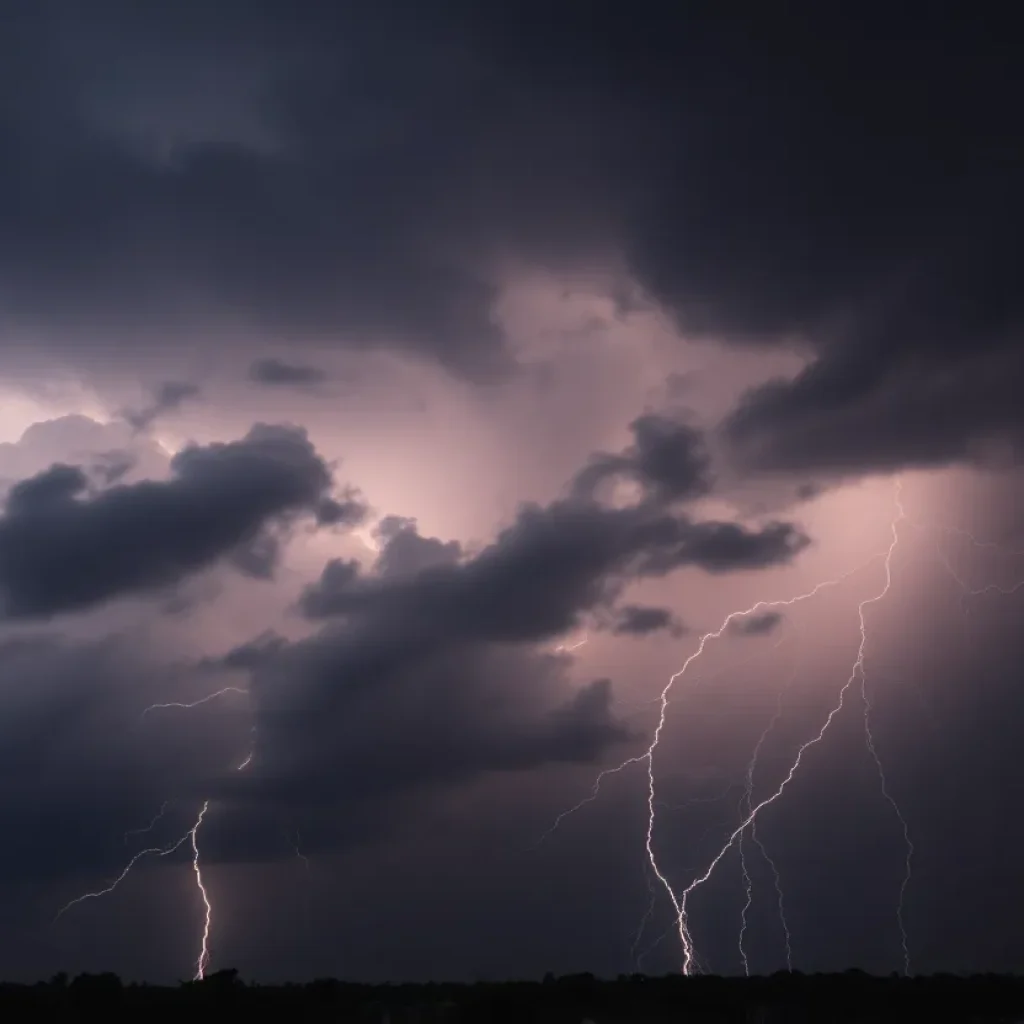 Dramatic storm clouds over Memphis